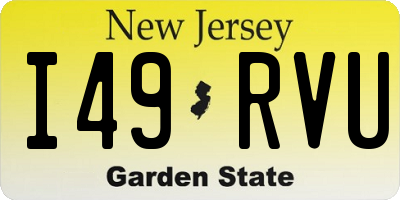 NJ license plate I49RVU