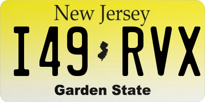 NJ license plate I49RVX