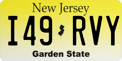 NJ license plate I49RVY