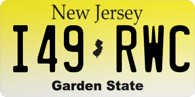 NJ license plate I49RWC
