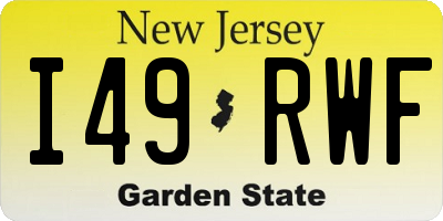 NJ license plate I49RWF