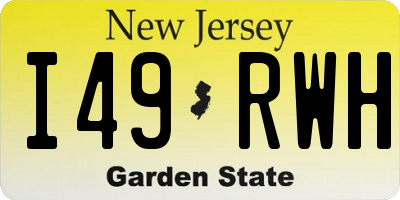 NJ license plate I49RWH