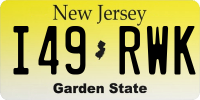 NJ license plate I49RWK