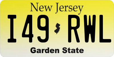 NJ license plate I49RWL