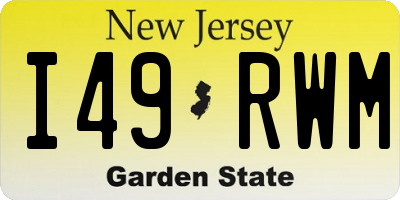 NJ license plate I49RWM