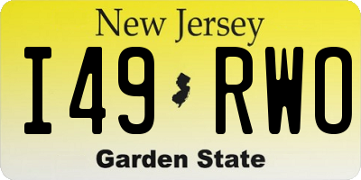 NJ license plate I49RWO