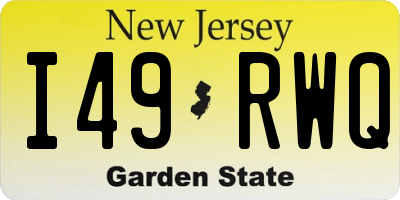 NJ license plate I49RWQ