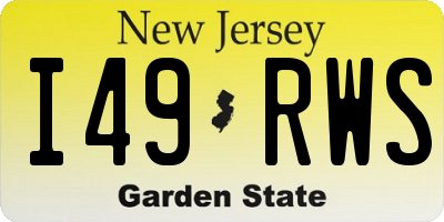 NJ license plate I49RWS
