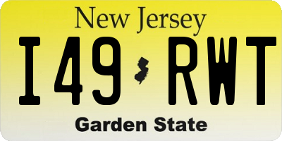 NJ license plate I49RWT