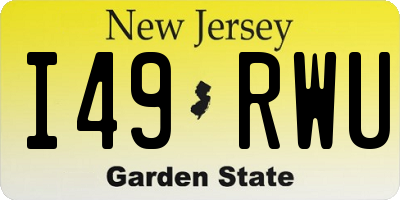 NJ license plate I49RWU