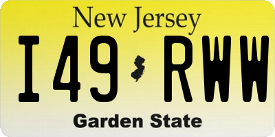 NJ license plate I49RWW