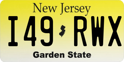 NJ license plate I49RWX