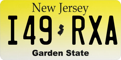 NJ license plate I49RXA