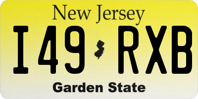 NJ license plate I49RXB