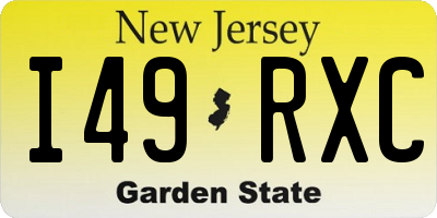 NJ license plate I49RXC
