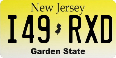 NJ license plate I49RXD