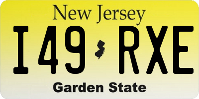 NJ license plate I49RXE