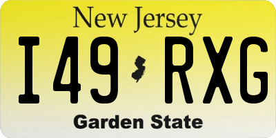 NJ license plate I49RXG