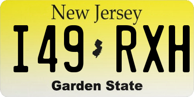 NJ license plate I49RXH