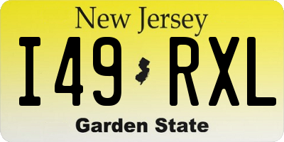 NJ license plate I49RXL