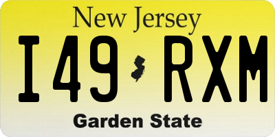 NJ license plate I49RXM