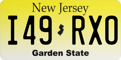 NJ license plate I49RXO