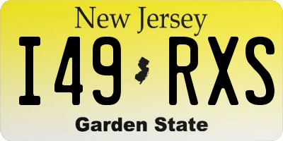 NJ license plate I49RXS