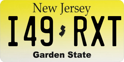NJ license plate I49RXT