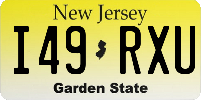 NJ license plate I49RXU