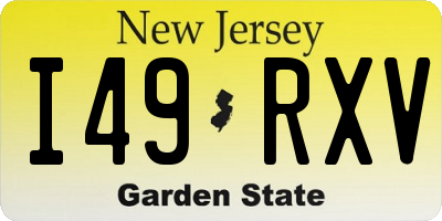 NJ license plate I49RXV