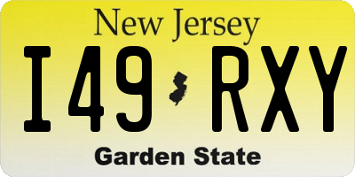 NJ license plate I49RXY