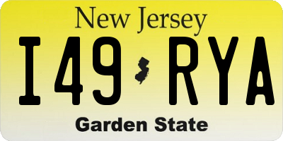 NJ license plate I49RYA