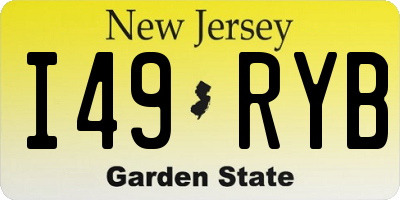 NJ license plate I49RYB