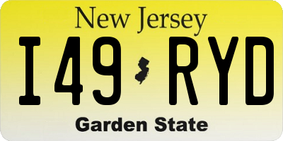 NJ license plate I49RYD