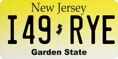 NJ license plate I49RYE
