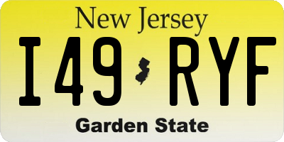 NJ license plate I49RYF