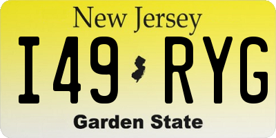 NJ license plate I49RYG