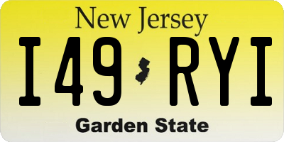 NJ license plate I49RYI