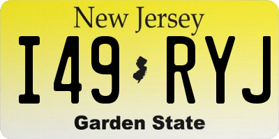 NJ license plate I49RYJ