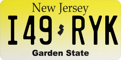 NJ license plate I49RYK