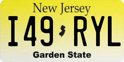 NJ license plate I49RYL
