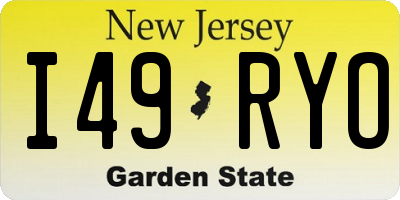 NJ license plate I49RYO