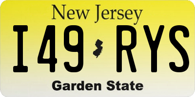 NJ license plate I49RYS