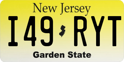 NJ license plate I49RYT