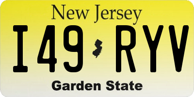 NJ license plate I49RYV