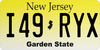 NJ license plate I49RYX