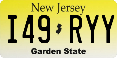 NJ license plate I49RYY