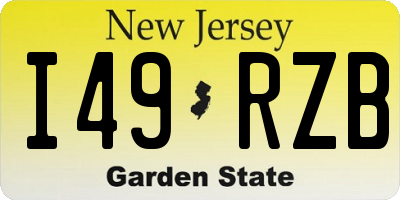 NJ license plate I49RZB
