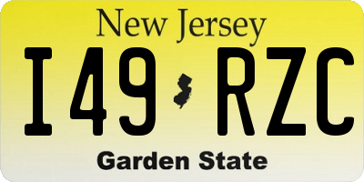 NJ license plate I49RZC