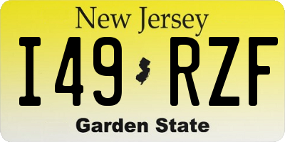 NJ license plate I49RZF